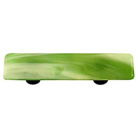 Palacedesigns Swirl Light Green Rectangle Glass Cabinet Pull - Aluminum Post PA165140